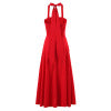 Fashionable slim fit French retro neck button up dress for women