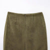 Straight slit suede texture mid skirt half skirt for women